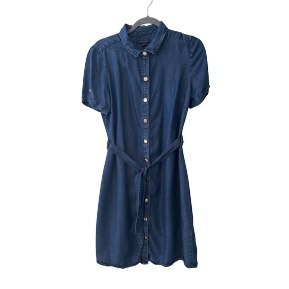 Tommy Hilfiger Womens Blue Button-Down Denim Dress Size 10 - Picture 1 of 11